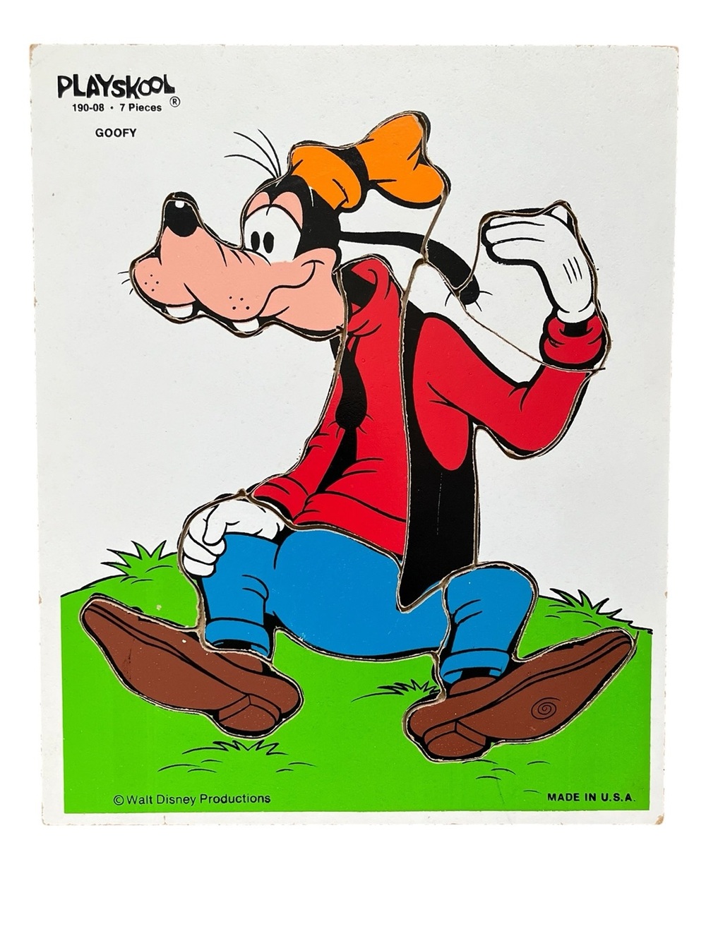 Vintage Playskool Goofy Puzzle Red Jacket, Blue Pants